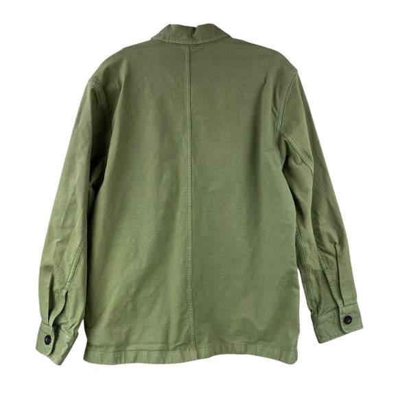 SOLD.   Lands’ End Canvas Utility Jacket Size M Olive Green Military Safari Barn - Picture 3 of 7